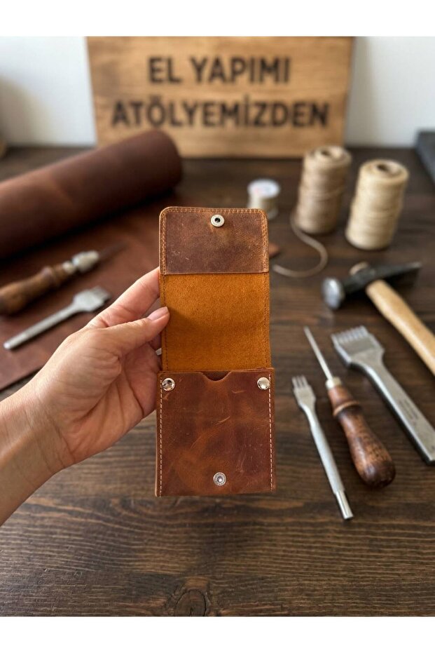- 100% Genuine Leather Handmade Taba Clasp Viral Wallet