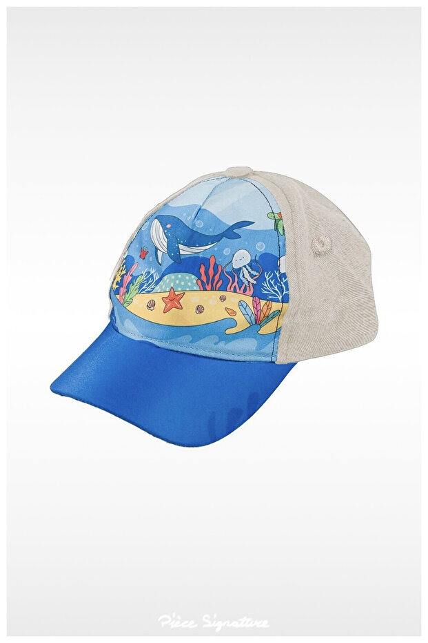100% Cotton, Boy, Printed Hat (Age 4-8) (52 cm)