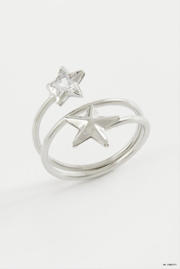 Concepta Star Zircon Stone Ring (10951) Silver Color