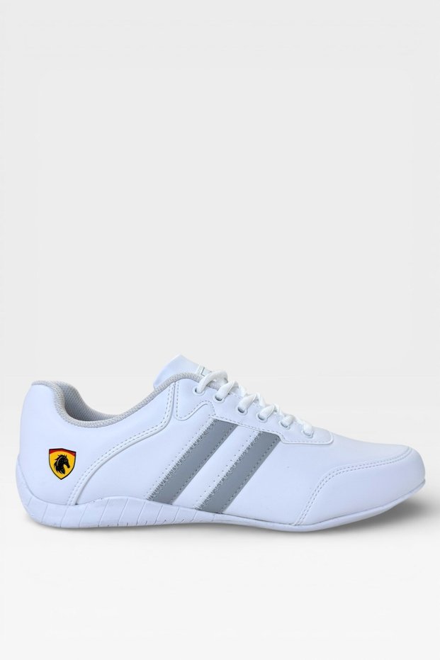 Men's Thermo Sole Skin Sports Shoes White - Smoke
