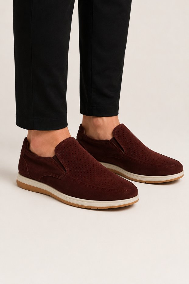 Men's Nubuck Genuine Leather Shoes Brown