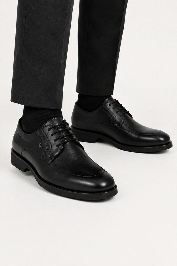 Men's Eva Sole Genuine Leather Shoes Black