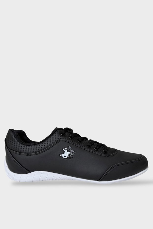 Men's Thermo Sole Skin Sports Shoes Black - White