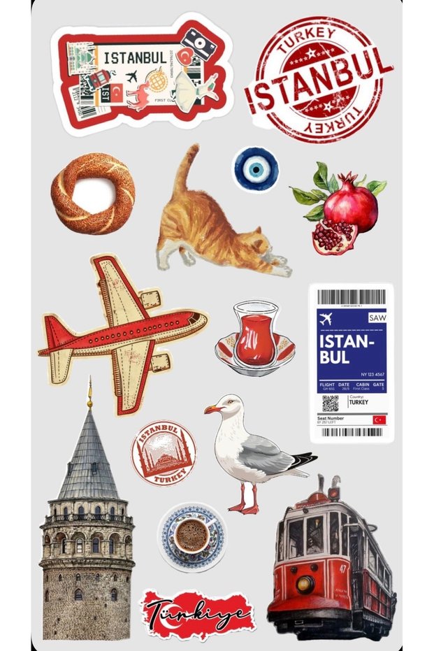 Istanbul Sticker Set Suitcase Laptop Phone Sticker 22X30