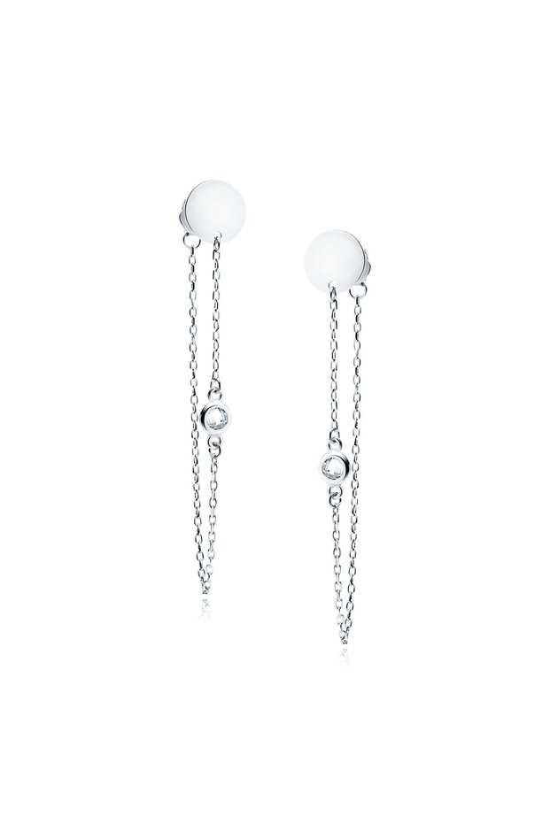 Silver earrings with zircons - Pendio