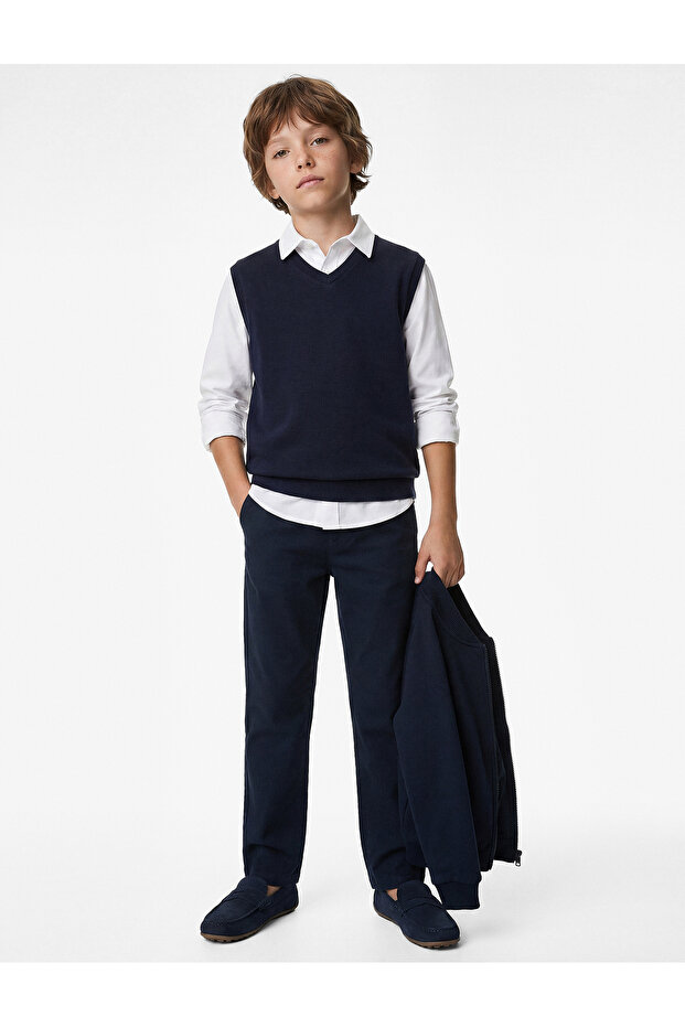 V-Neck Basic School Sweater