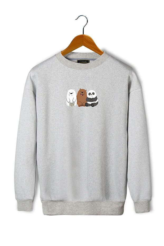 Unisex 3 Ayi Printed Oversized Crew Neck Sweatshirt