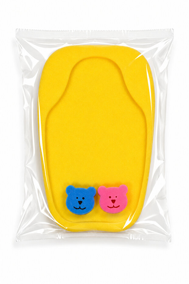 Bathtub Sponge Baby Bath Sponge Bath Cushion Soft Support Cushion with Teddy Bear