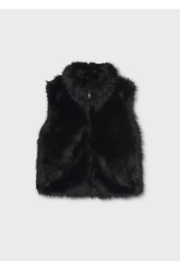Black Girl's Fur Vest 7305