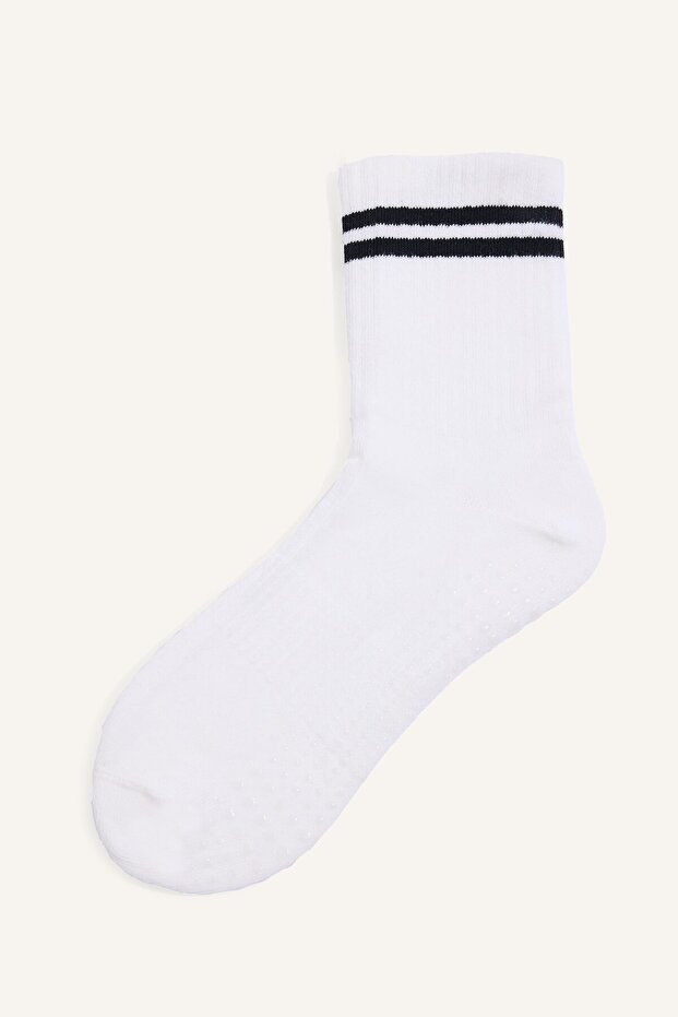 Women's Seamless Cotton Double Stripe Pilates Socks I3280Axns