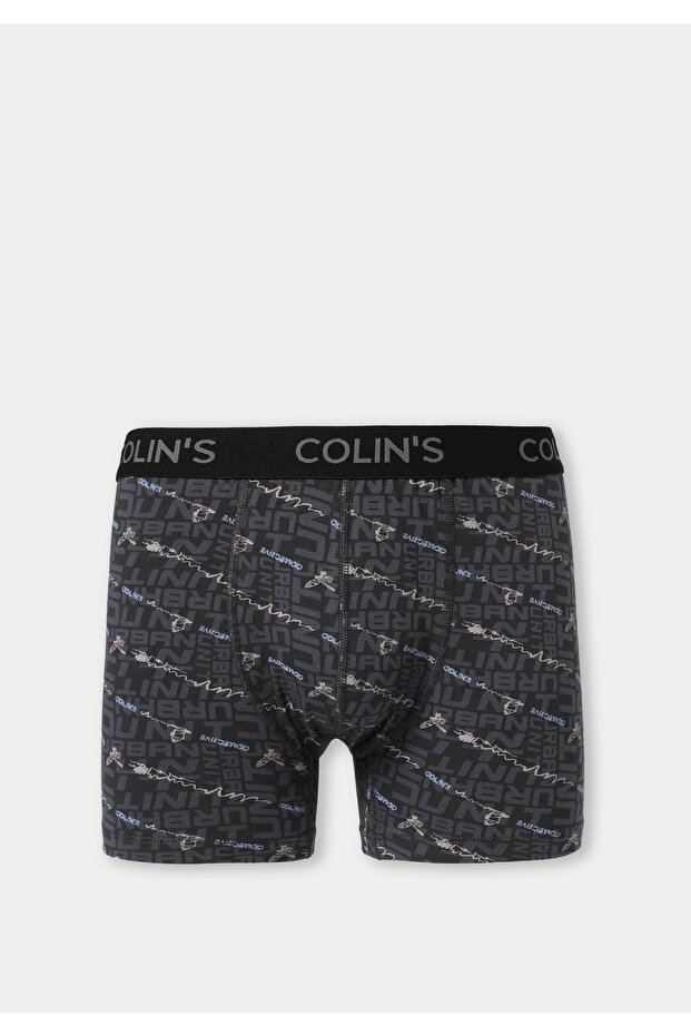 Standard Fit Printed Men's Anthracite Boxer