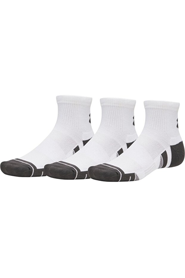 Unisex White New Ua Perf Tech 3Pk Qtr Socks