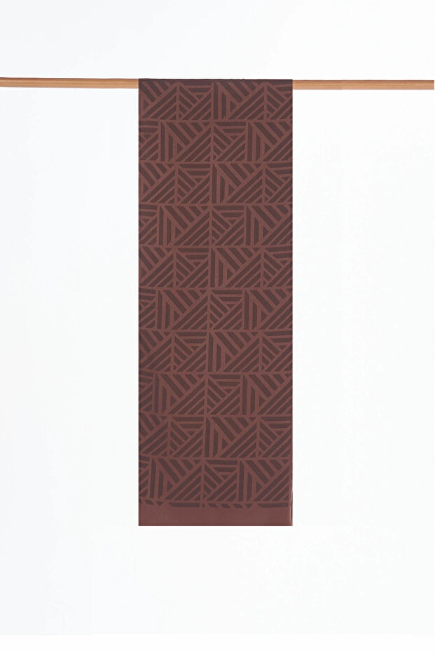 Labyrinth Pattern Shawl Dark Brown