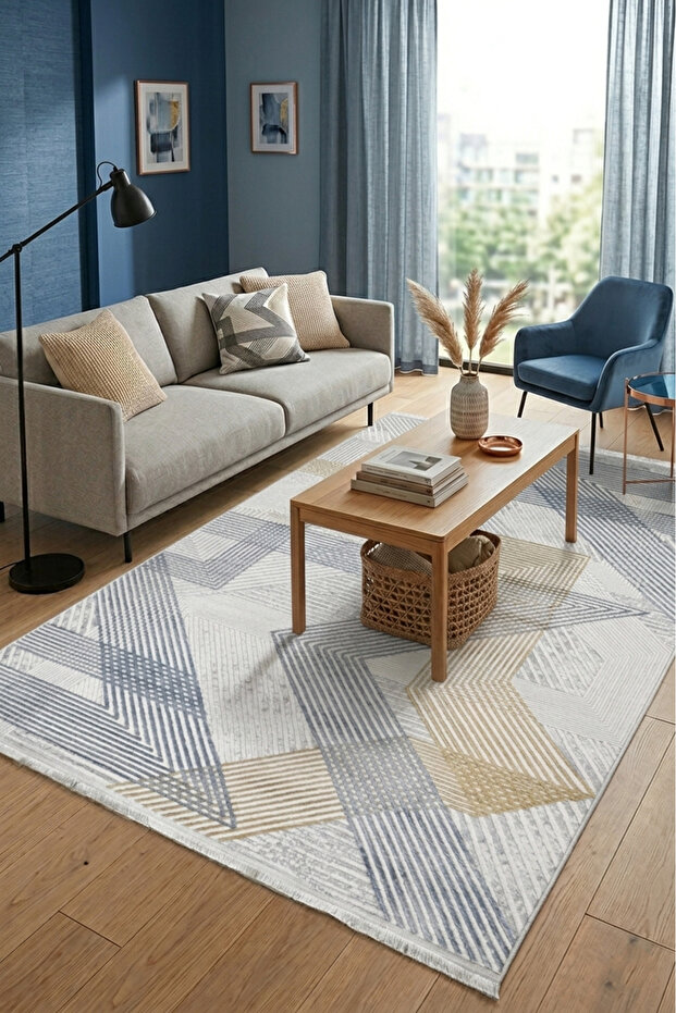 Darla Modern Geometric Carpet - Luxury Living Room Rug