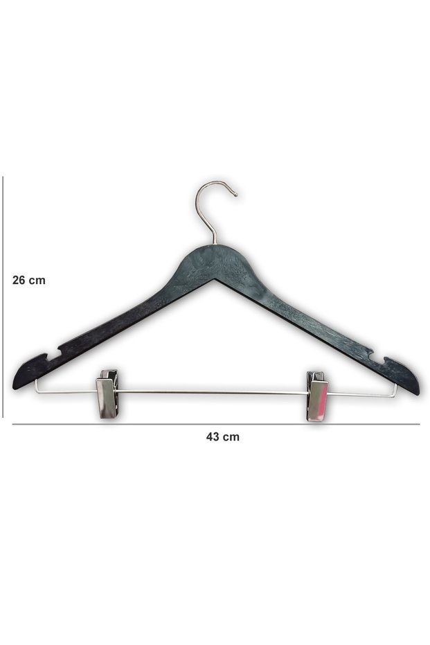 10 Pieces of Nickel-Plated Skirt and Trouser Hangers 43 cm