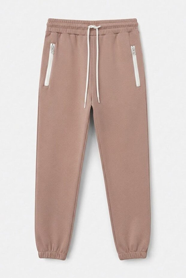 Girl's Two-Thread Double-Pocket Elastic Leg Sweatpants Esf7033