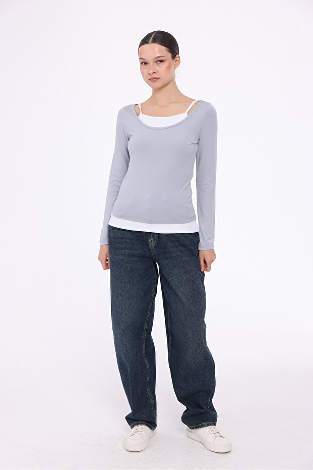 Athlete Long Sleeve Bluz 2-Piece Set