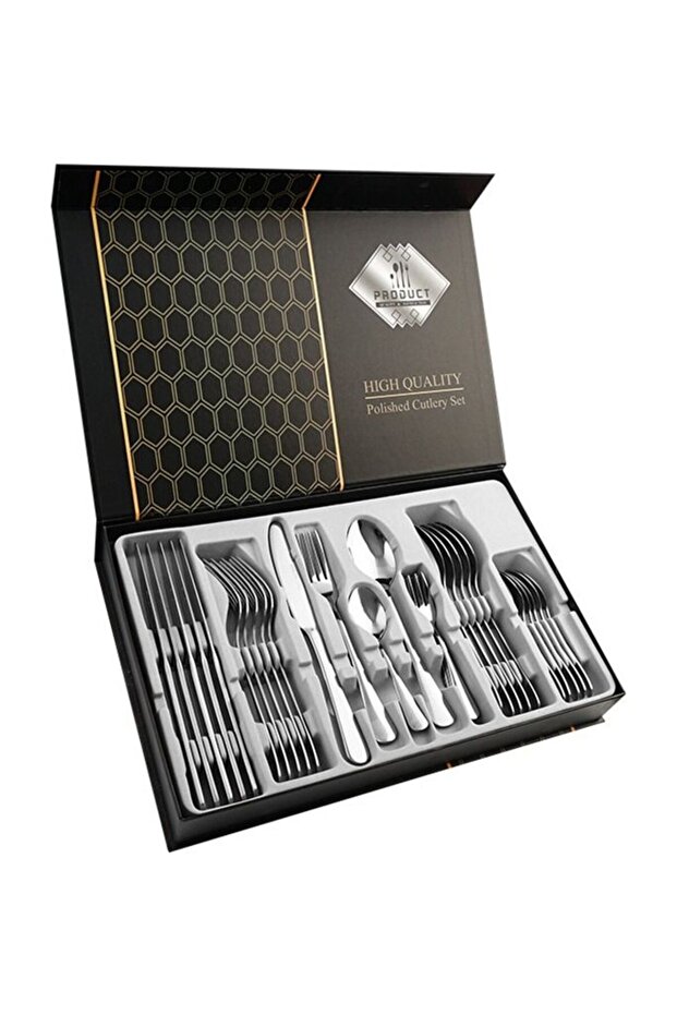 30-Piece Stainless Steel Cutlery Set Silver
