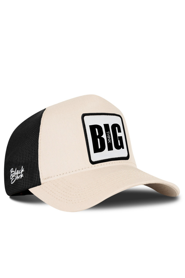 Big Think Logo Beige-Black Trucker Hat