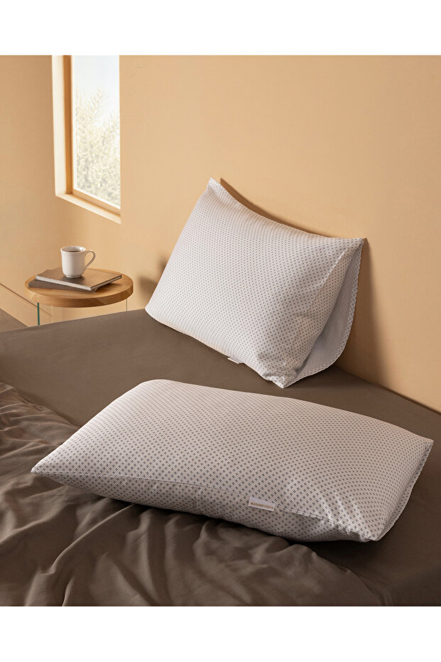 Alexis 100% Cotton Satin Printed 2-Piece Pillowcase - Blue