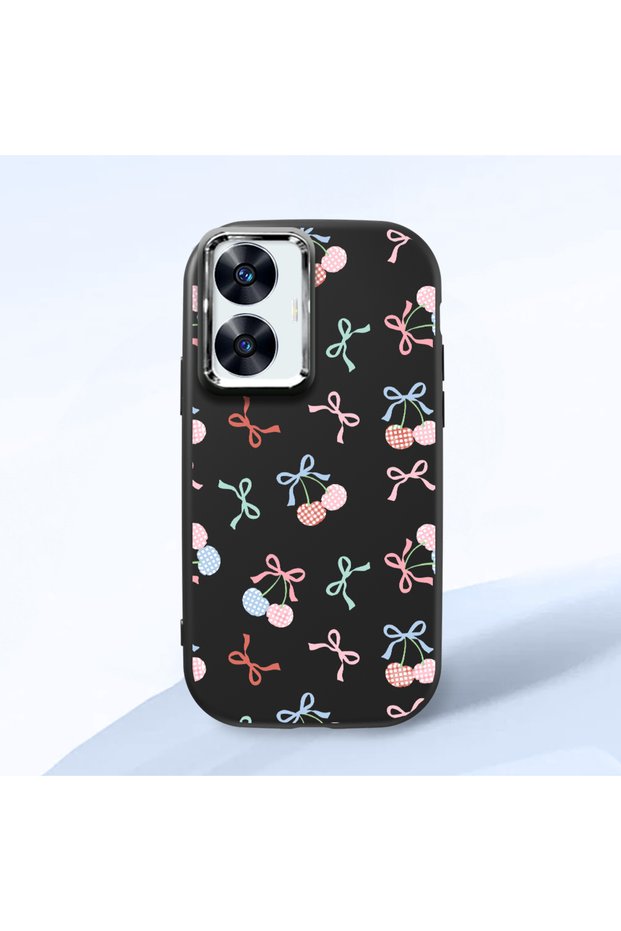 Realme C55 Compatible Colorful Ribbon Printed Soft Silicone Case, Shock Absorption and Impact Protection