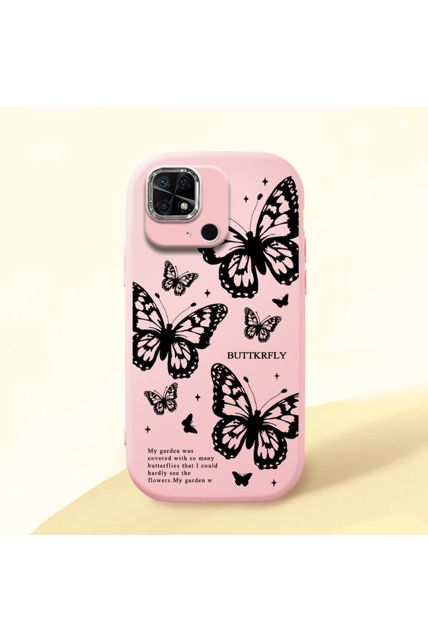 Redmi 10C Compatible Minimal Butterfly Pattern Soft Silicone Case, Impact Protected
