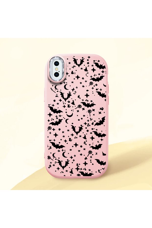 iPhone XS Max Compatible Soft Silicone Case with Bat Moon Star Print, Shock Absorption and Impact Protection