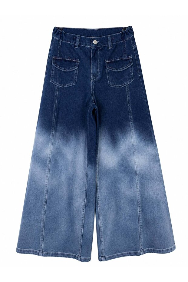 Nk Girl's Gradient Washed Wide Leg Jeans 8-14 Years Blue
