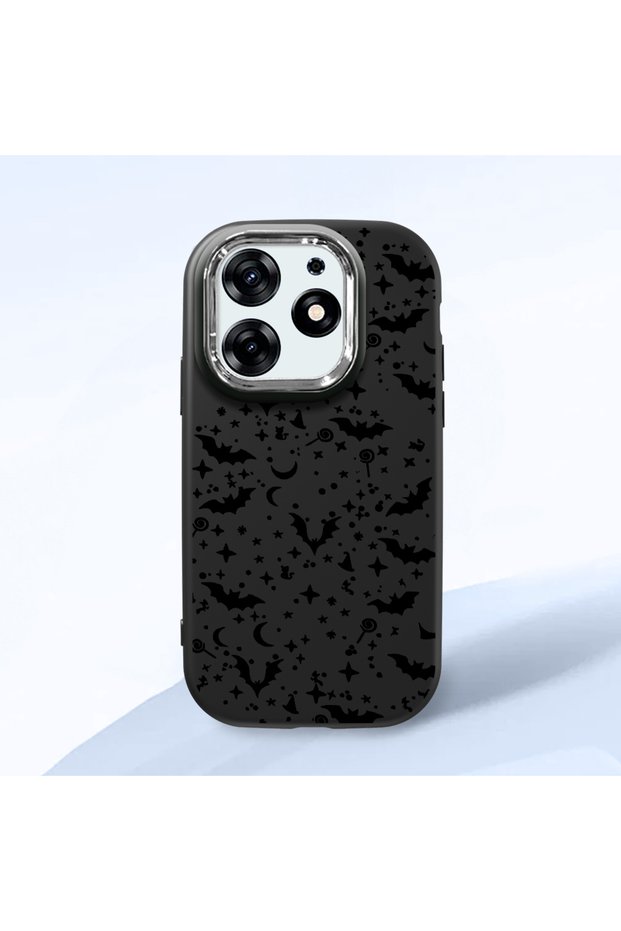 Tecno Spark 10 Pro Compatible Soft Silicone Case with Bat Moon Star Print, Shock Absorption and Impact Protection