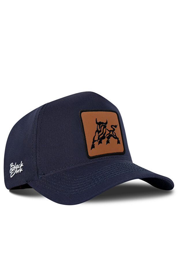 Bull Logo Navy Blue Baseball Premium Hat