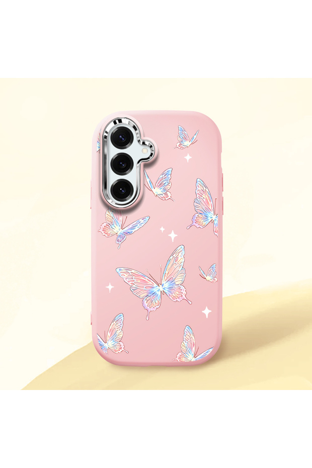 Samsung Galaxy S25 Plus Compatible Elegant Butterfly Print Soft Silicone Case, Impact Protection