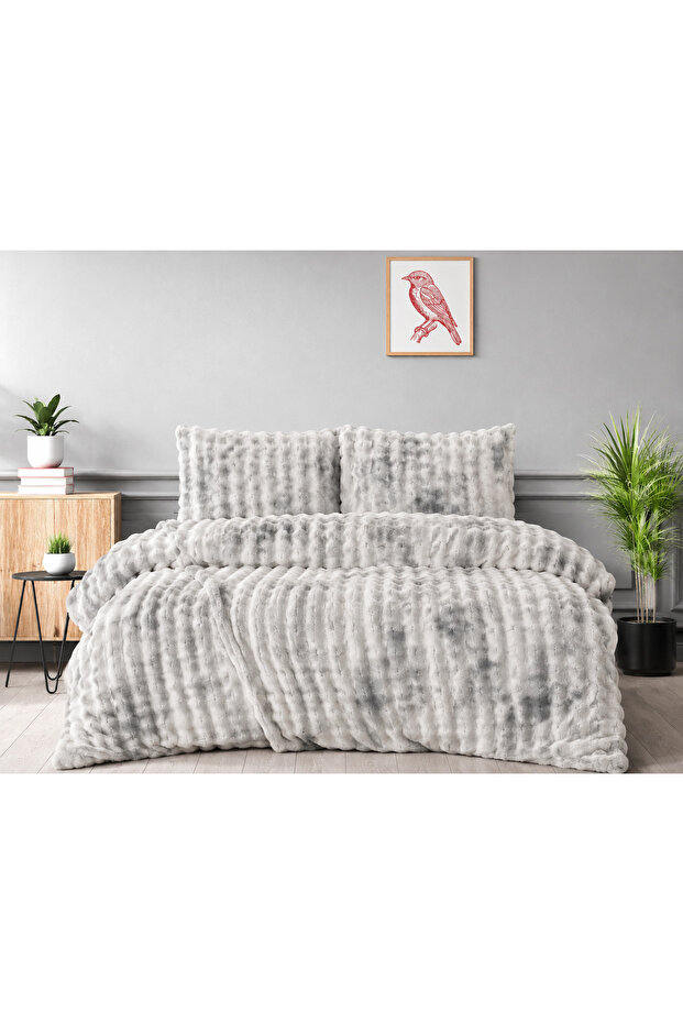 Merinos Diamond Fur Bubble Pattern Comforter Set, Double Comforter Set (220X240)