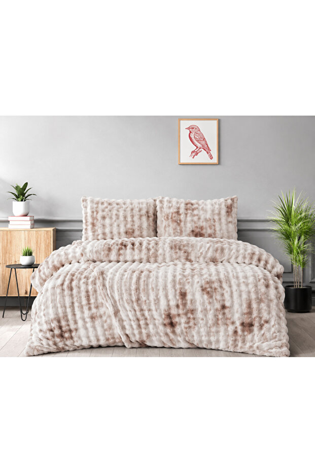 Merinos Diamond Fur Bubble Pattern Comforter Set, Double Comforter Set (220X240)