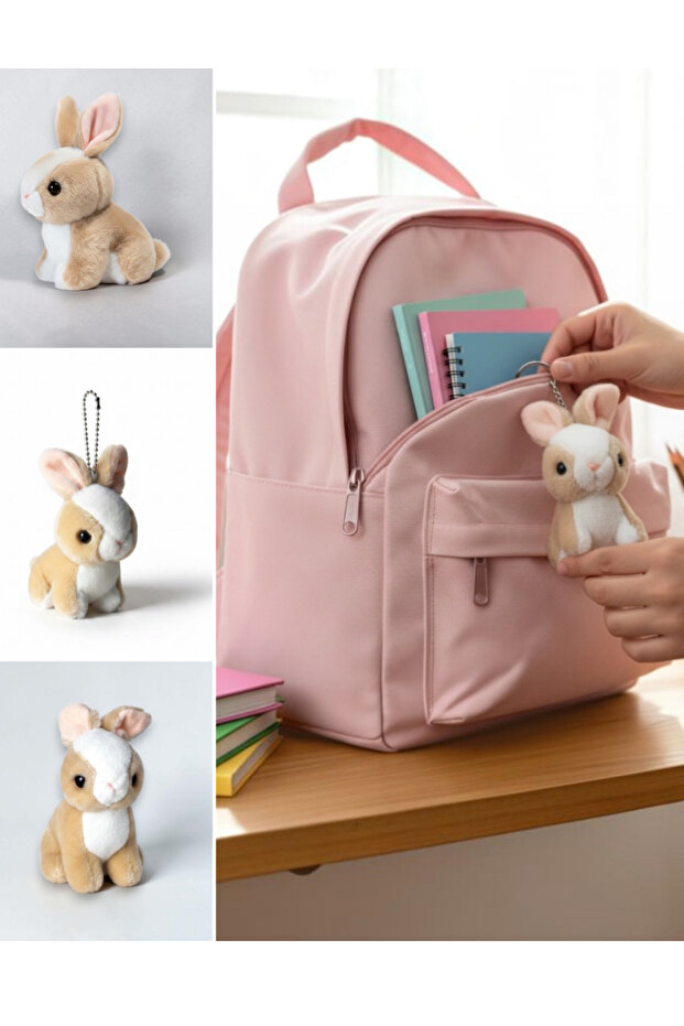 Cute Plush Rabbit Keychain and Bag Charm