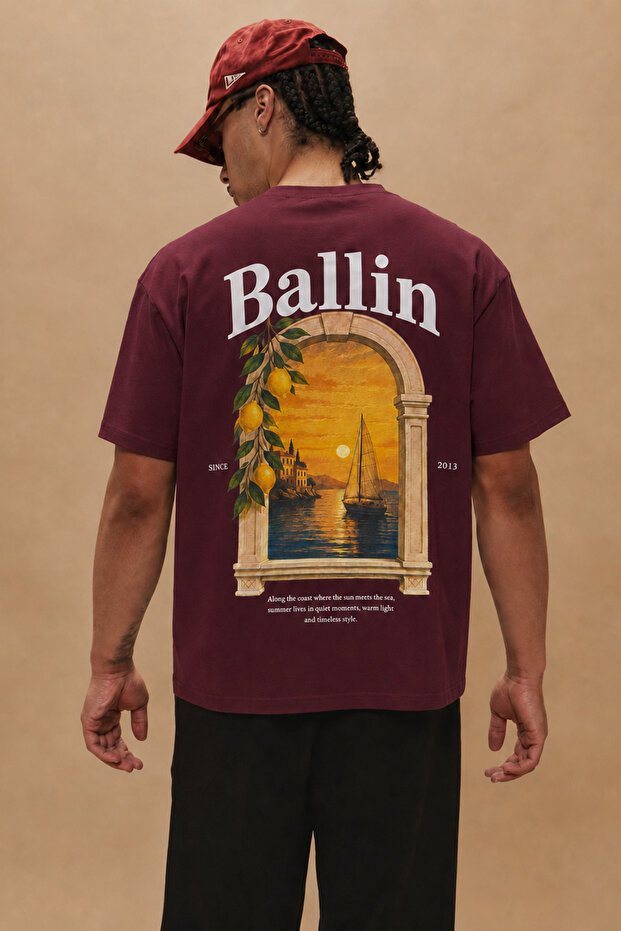 Men's Oversize Front and Back Printed Crew Neck 100% Cotton T-Shirt