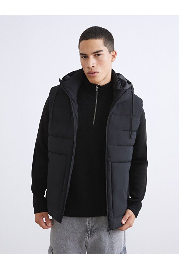 Standard Mold Hooded Men's Inflatable Vest