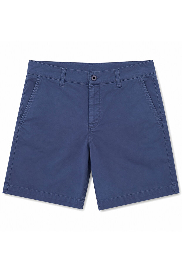 Above Knee Cotton Shorts Navy Blue