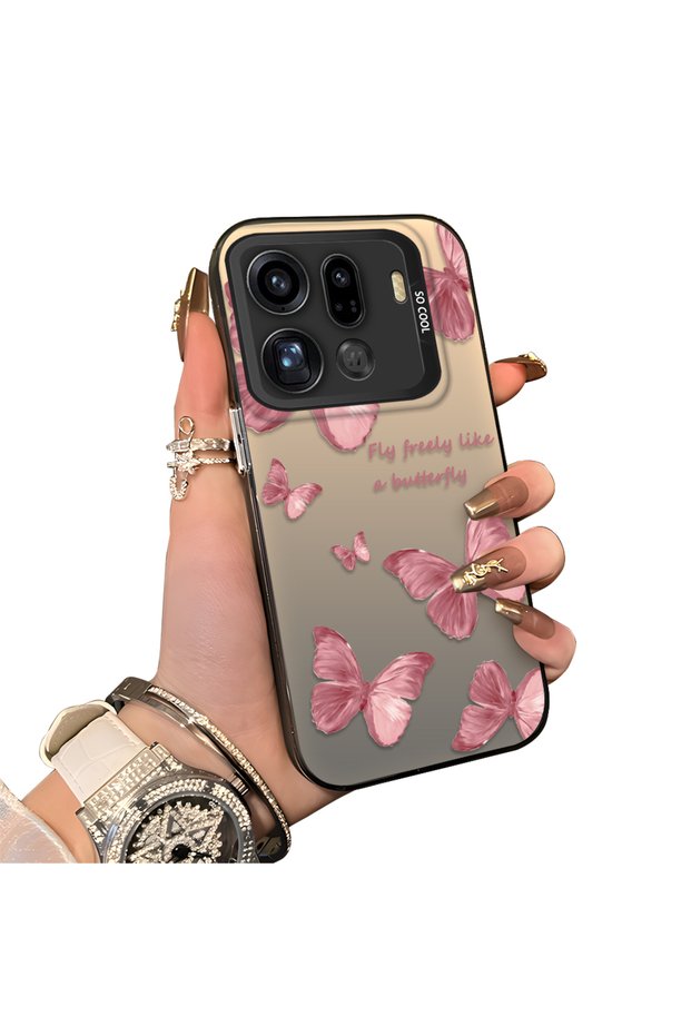 Oppo Find X9 Pro 5g Compatible Hard Acrylic Back Silicone Edge Lens Protection Butterfly Case