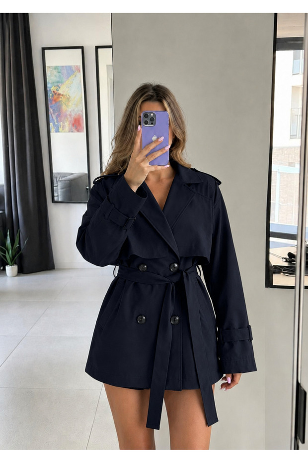 Trench Coats - Dark blue - Basic