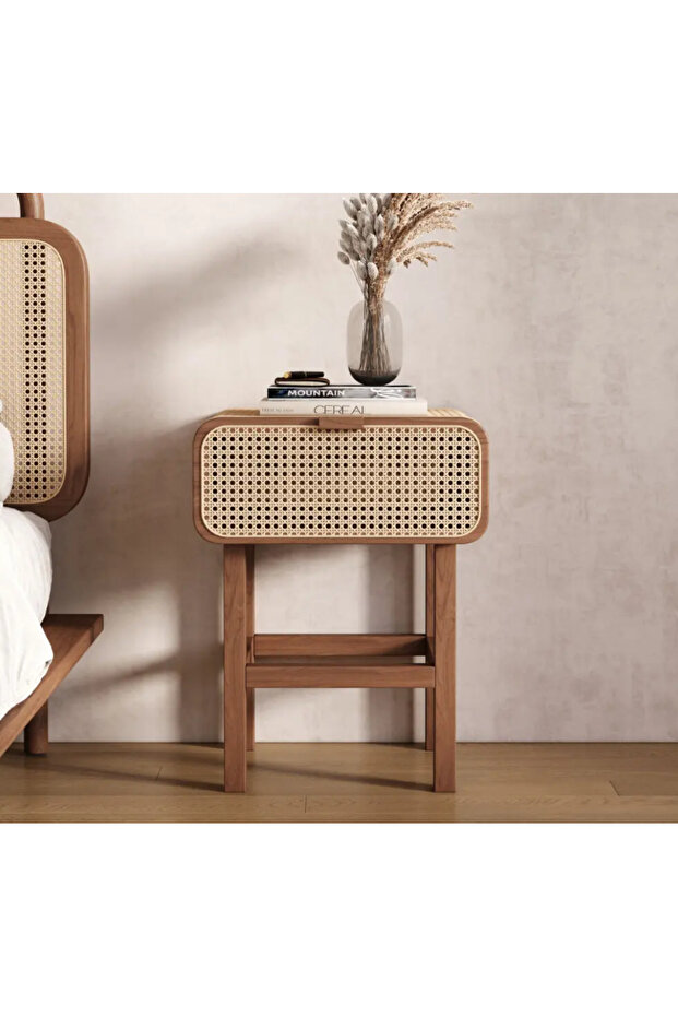 Comodino Rattan from Willow Qulo - Brown and Beige