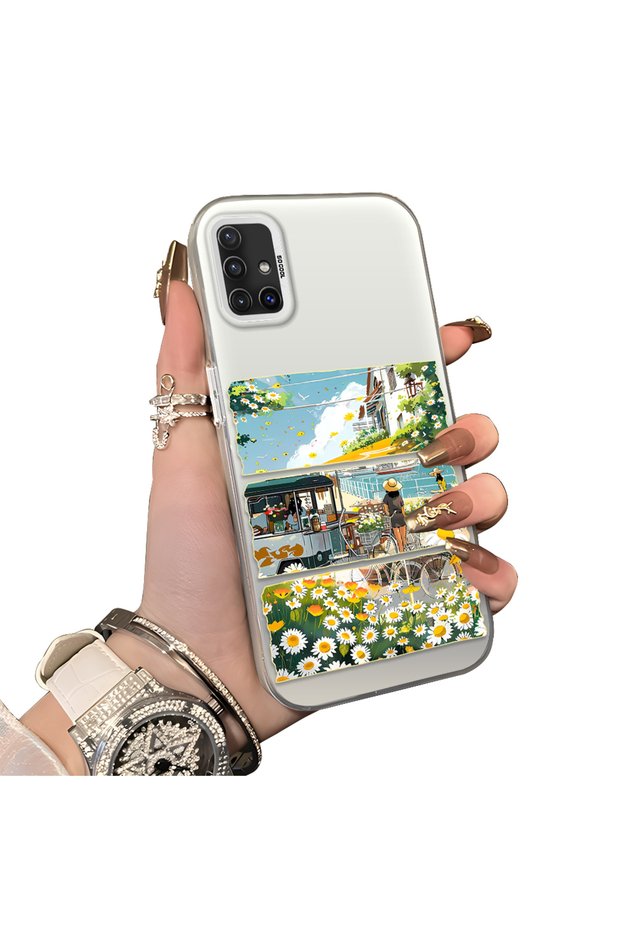 Samsung Galaxy A51 4g Compatible Hard Acrylic Back Silicone Edge Lens Protection Daisy Case