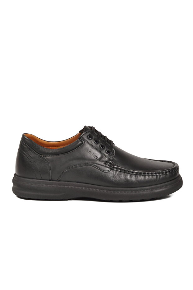 Black Genuine Leather Orthopedic Men's Casual Shoes 020610 m