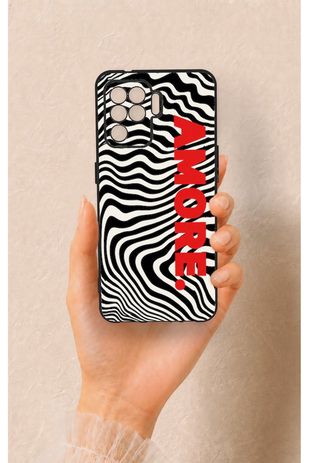 Oppo Reno 5 Lite Compatible Zebra Amore Patterned Silicone Case
