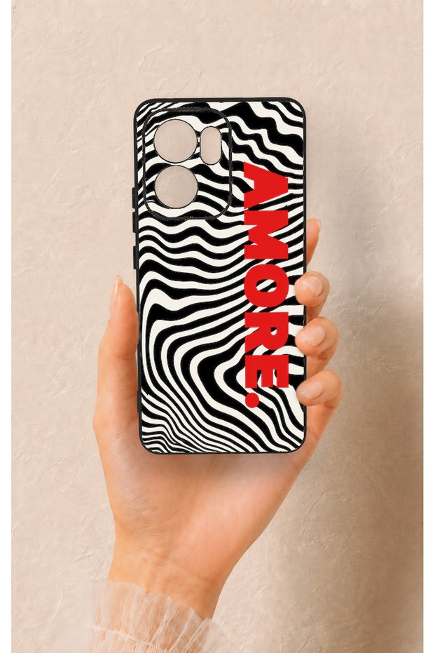 Oppo Reno 13F Compatible Zebra Amore Patterned Silicone Case