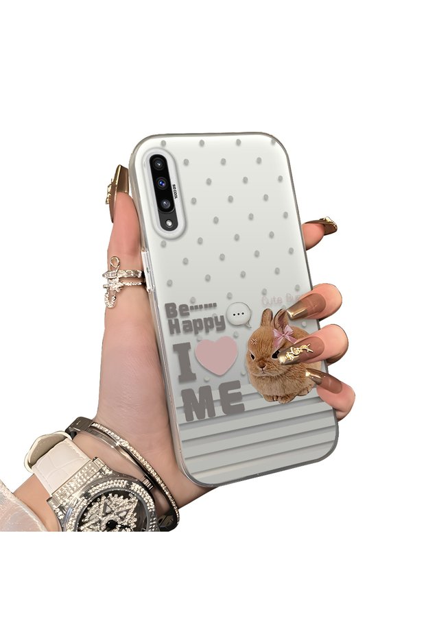 Samsung Galaxy A50/A50S/A30S Compatible Hard Acrylic Back Silicon Edge Lens Protection Rabbit Case