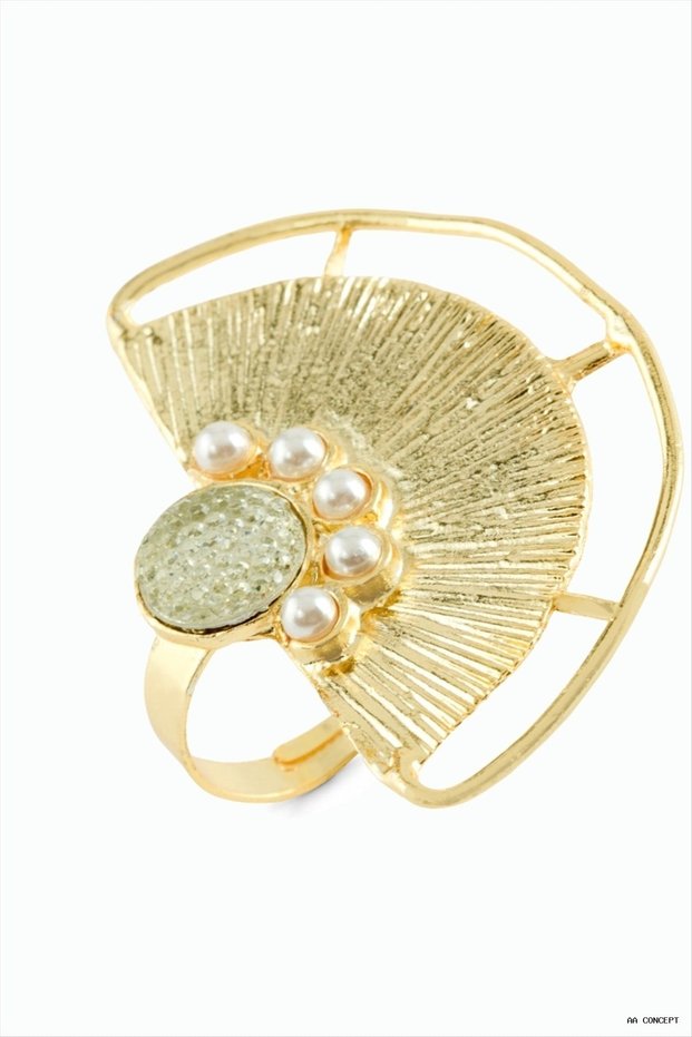 Concepta Çapa Pearl and Stone Ring (234328) Silver Color