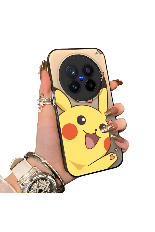 Vivo X200 Pro Compatible Hard Acrylic Back Silicone Edge Lens Protection Cartoon Case