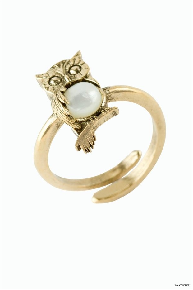 Concepta Owl Authentic with Natural Stone (03920) Ring