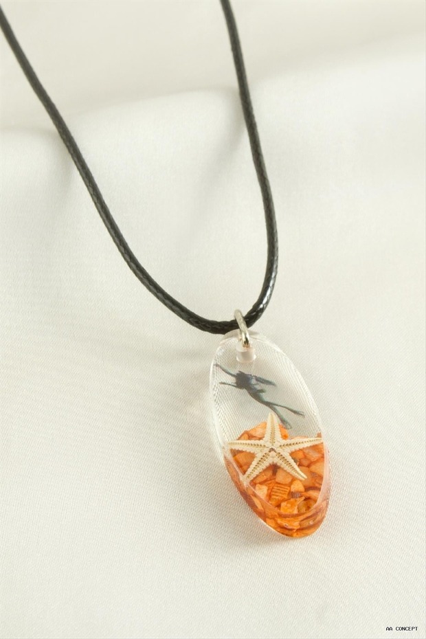 Concepta Starfish Ellipse Epoxy (05734) Pendant Orange