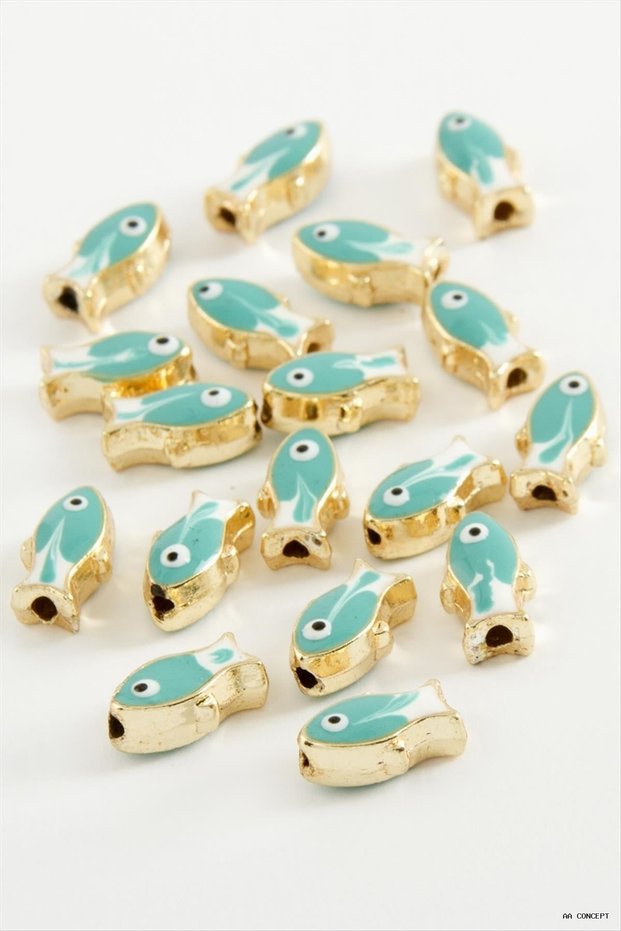 CONCEPTA Fish-Shaped Beaded Bracelet and Pendant Horse 1 (163449) Turquoise